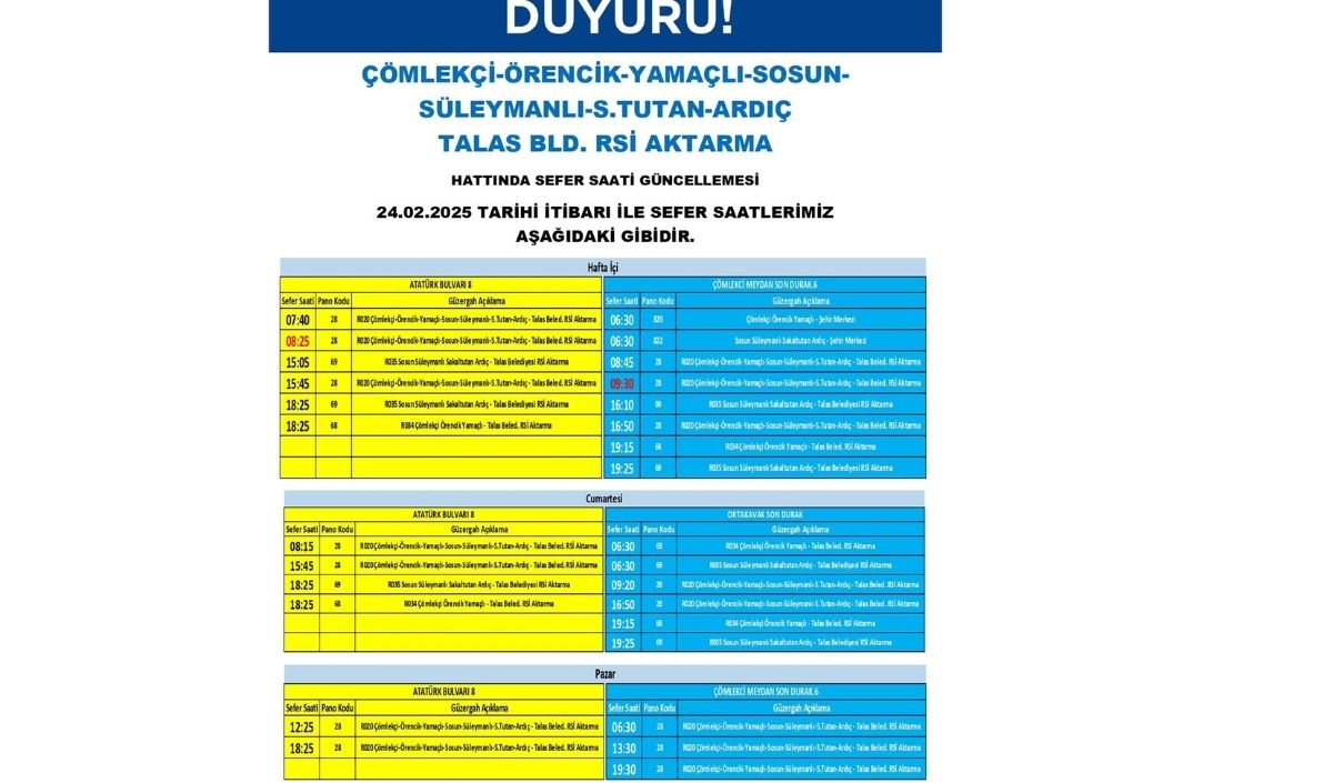 Kayseri Otobüs Seferleri (4)