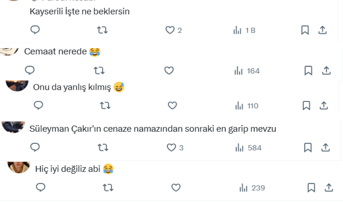 kayseri kardan adam cenaze namazı