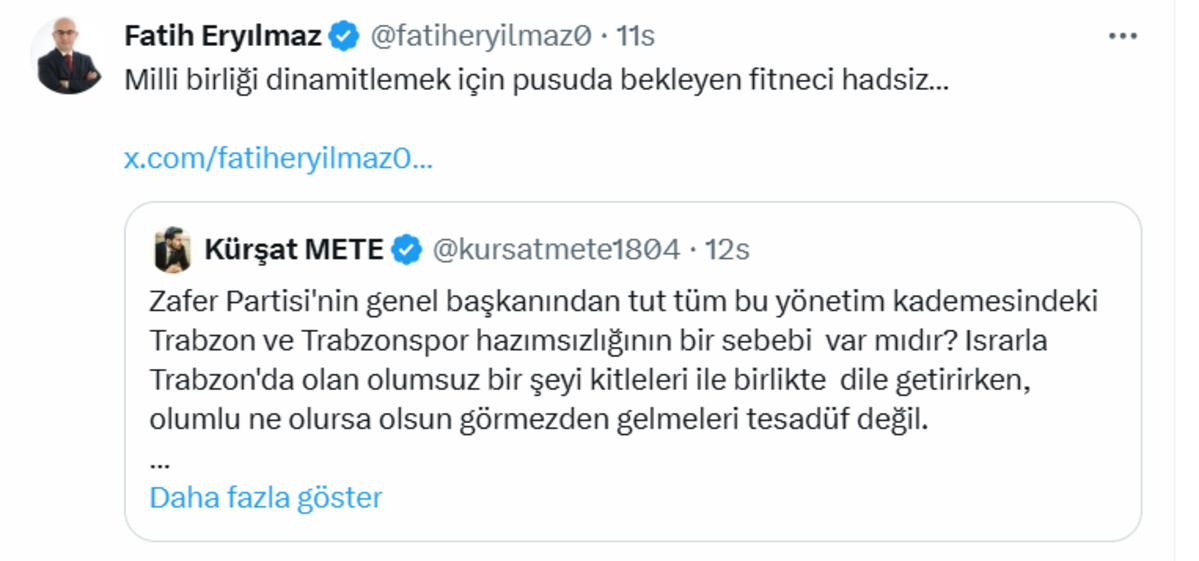 Kayserili eski emniyet müdürü ile Trabzonsporlu isim birbirine girdi: Tam bir müptezelsin!