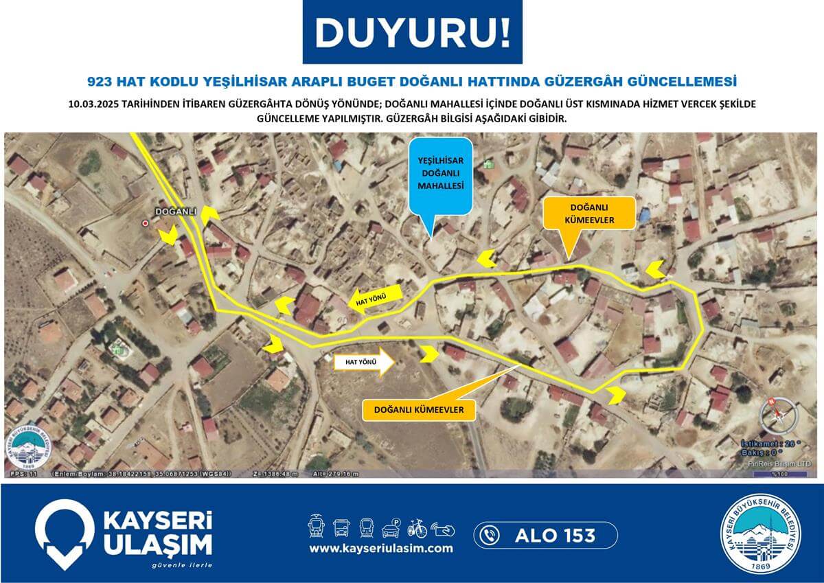 Kayseri’de birçok ilçenin sefer saat ve güzergâhı baştan sona değişiyor!