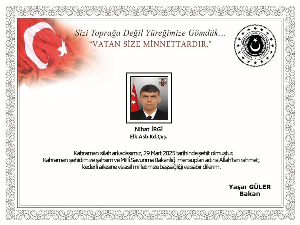 İspanya'da görev yaptığı gemide rahatsızlanan Astsubay Kıdemli Çavuş Nihat İrgi