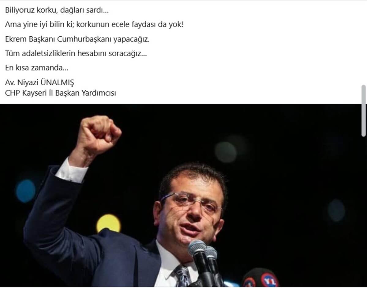 CHP’li Ünalmış’tan sert çıkış: Ekrem Başkan Kayseri’de iyi vurdu, ses ilk olarak AK Parti’den geldi!