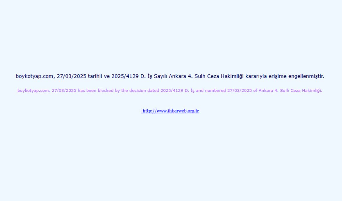 Boykot Sitesine Erişim Engeli (1)