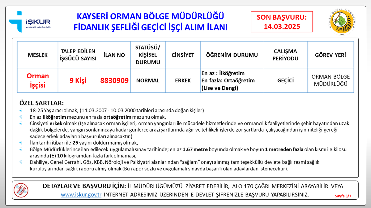 kayseri işkurr