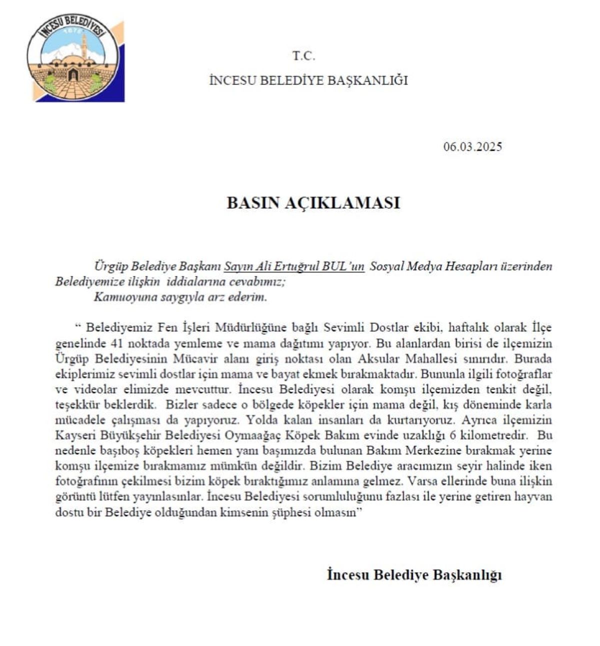 Incesu Belediyesi 3