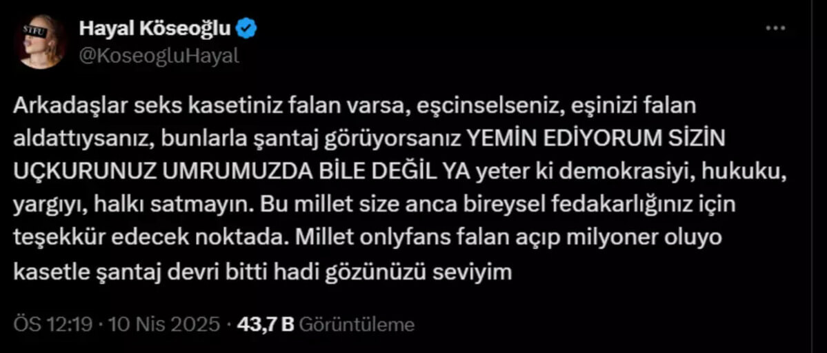 Ünlü oyuncu Hayal Köseoğlu, boykot yapmayan meslektaşlarına saydırdı! Olay kaset detayı!