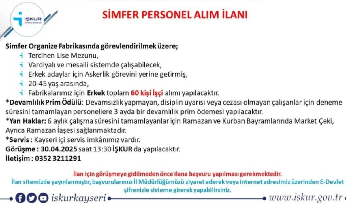 Simfer Personel Alımı Işkurdan (1)