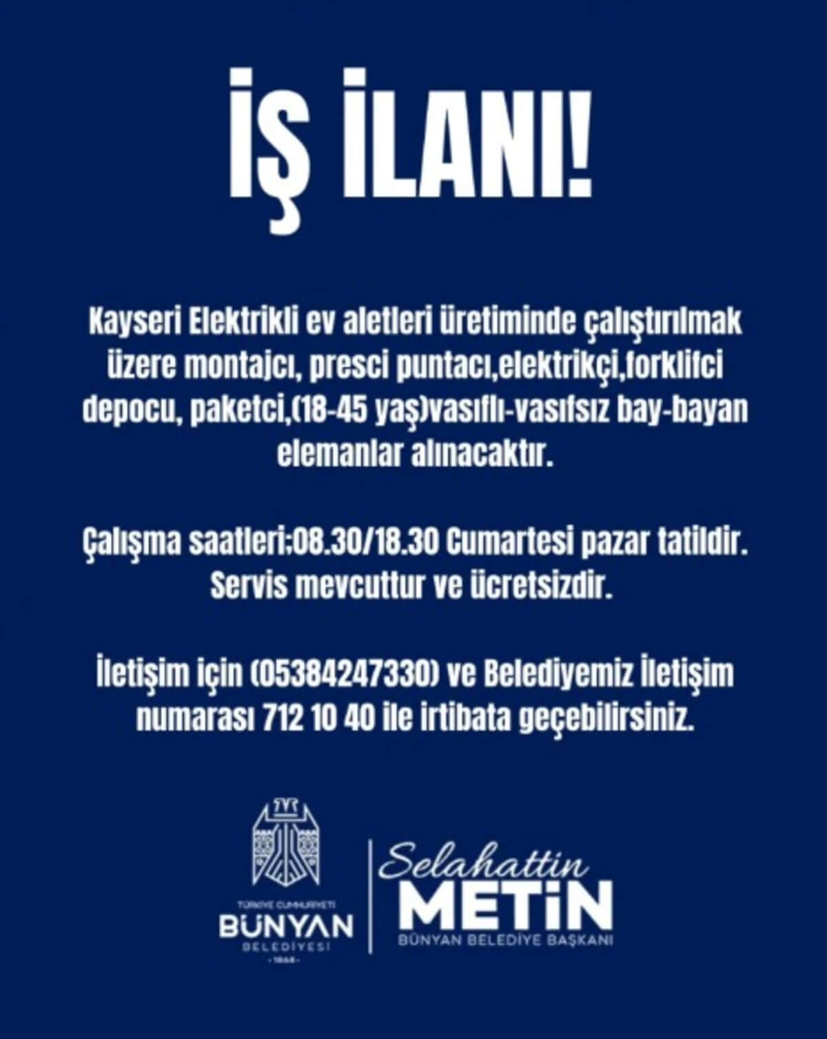 bünyan belediyesi