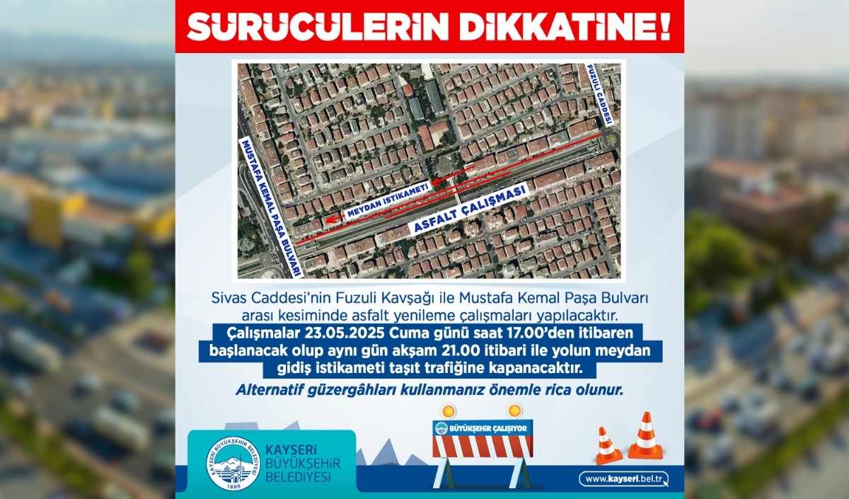 Kayseri Yollar Kapalı Olacak (1)