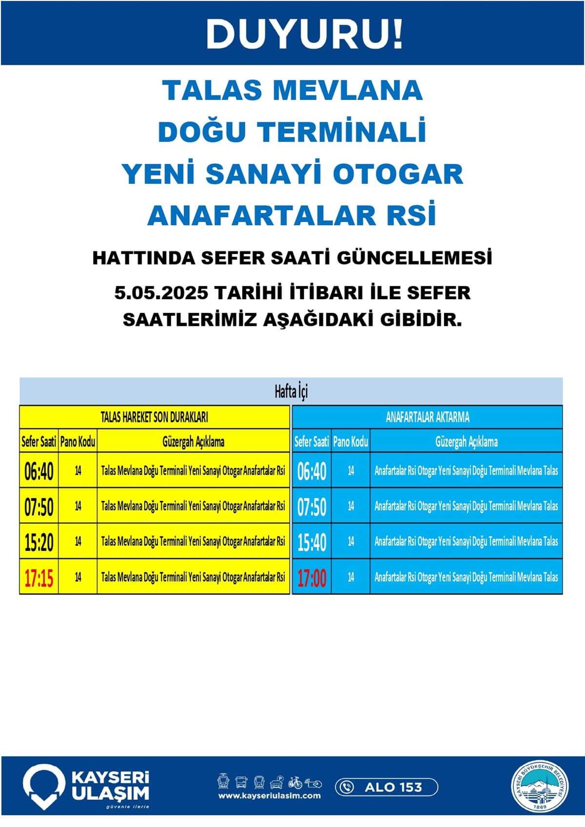 Talas Mevlana Doğu Terminal