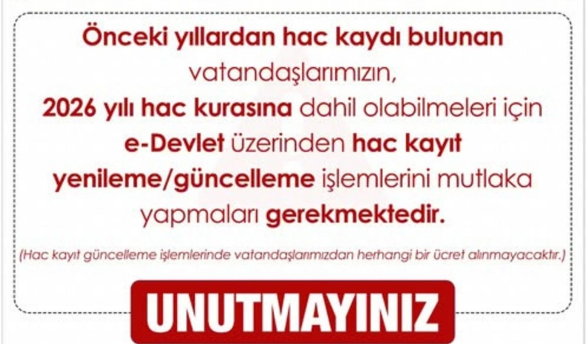 2026 Yili Hac Ön Kayit Ve Kayit Güncelleme İşlemleri̇ Hakkinda Bi̇lgi̇lendi̇rme (2)
