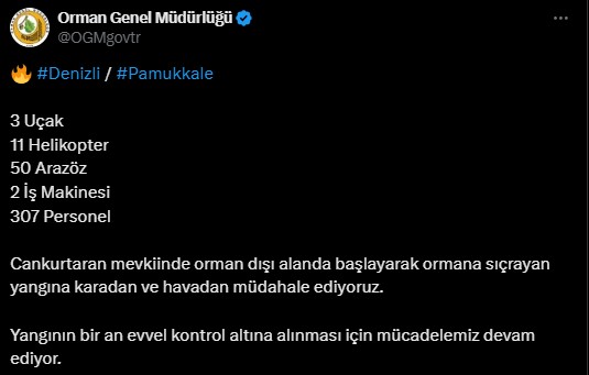 Denizli’de Orman Yangını! Havadan Ve Karadan Müdahale Sürüyor (2)