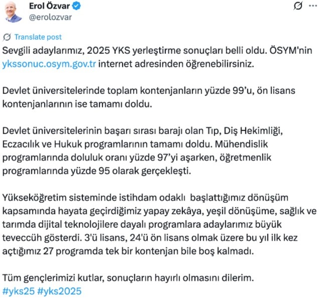 Devlet Üniversitelerinde Kontenjanların Yüzde 99’U Doldu-1