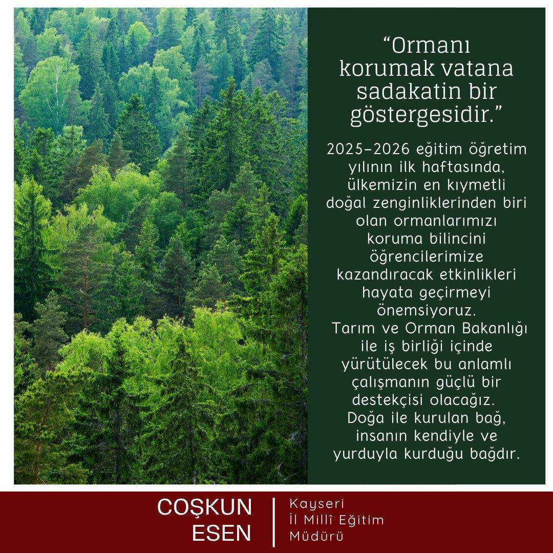 Kayseri’de Yeni Eğitim Yılı Orman Bilinciyle Başlayacak! (3)