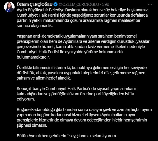 Özlem Çerçioğlu Chp’den Istifa Etti “Aynı Yolda Yürüme Imkânım Kalmadı” (3)