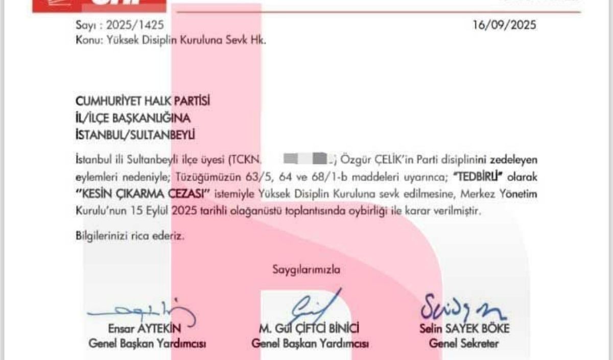 Chp’den Özgür Çelik’e Ihraç Karar