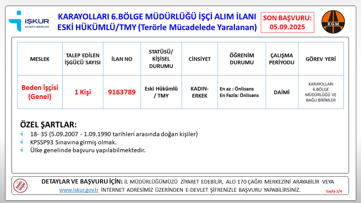 kayseri işkur