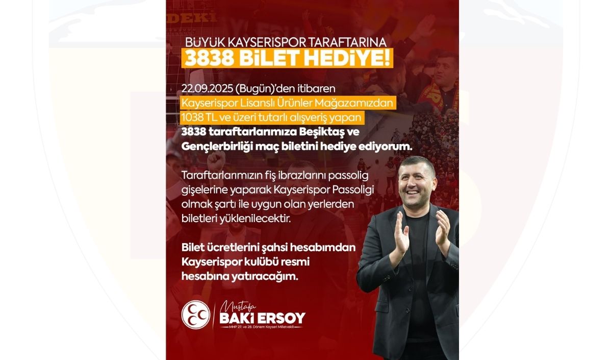 Baki Ersoy'dan 3838 taraftara Beşiktaş maçına hediye bilet 