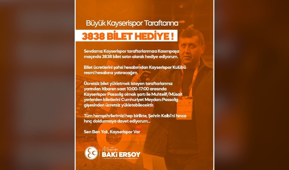 Baki Ersoy Kayserispor Bilet