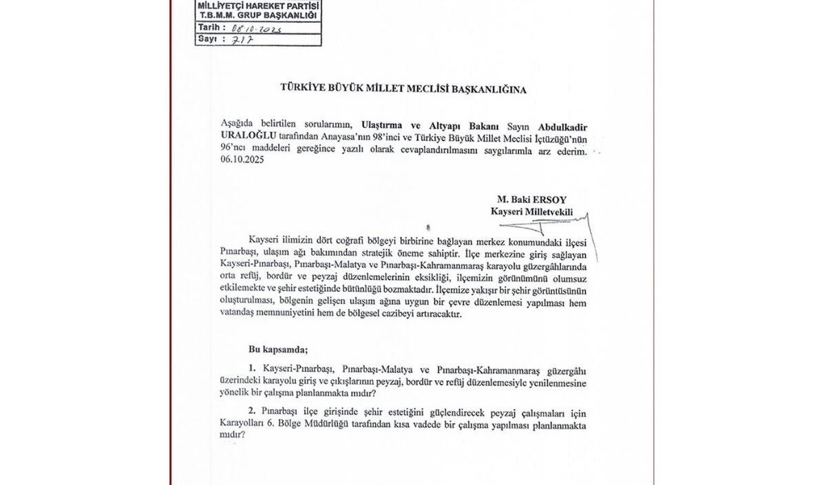 Baki Ersoy Soru Önergesi (1)