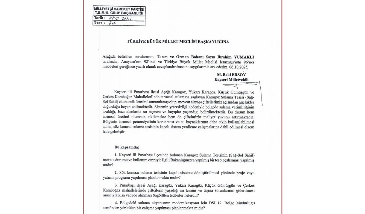 Baki Ersoy Soru Önergesi (2)