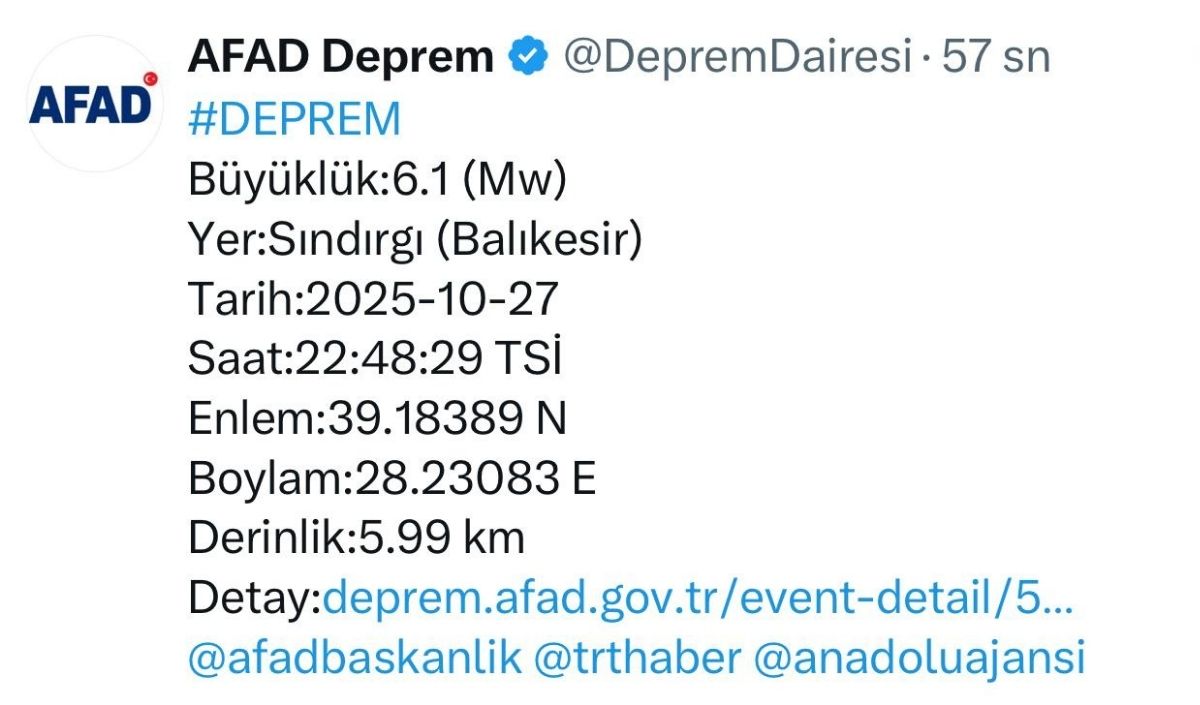 Balıkesir Deprem