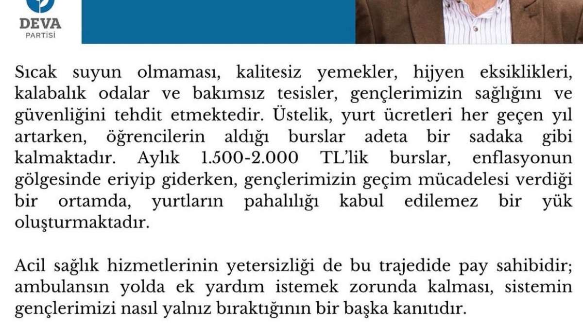 Deva Partisi Kyk Yurtları Tepki9