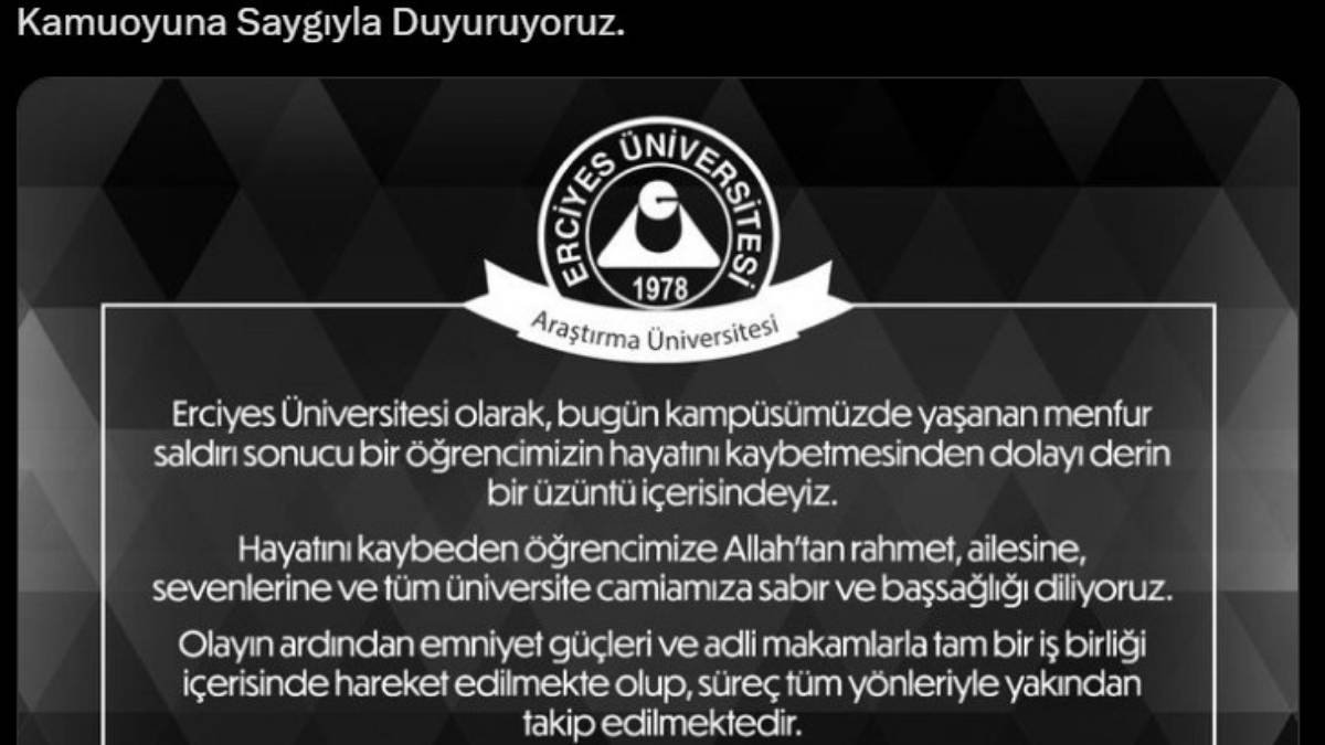 Erciyes Üniversitesinden Açıklama2