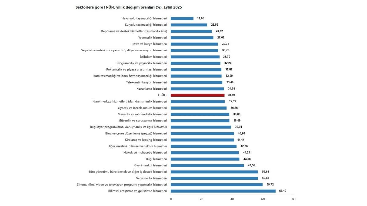 Hizmet Üretici Fiyat Endeksi Yükselişini Sürdürüyor En Fazla Artış Gayrimenkulde!34