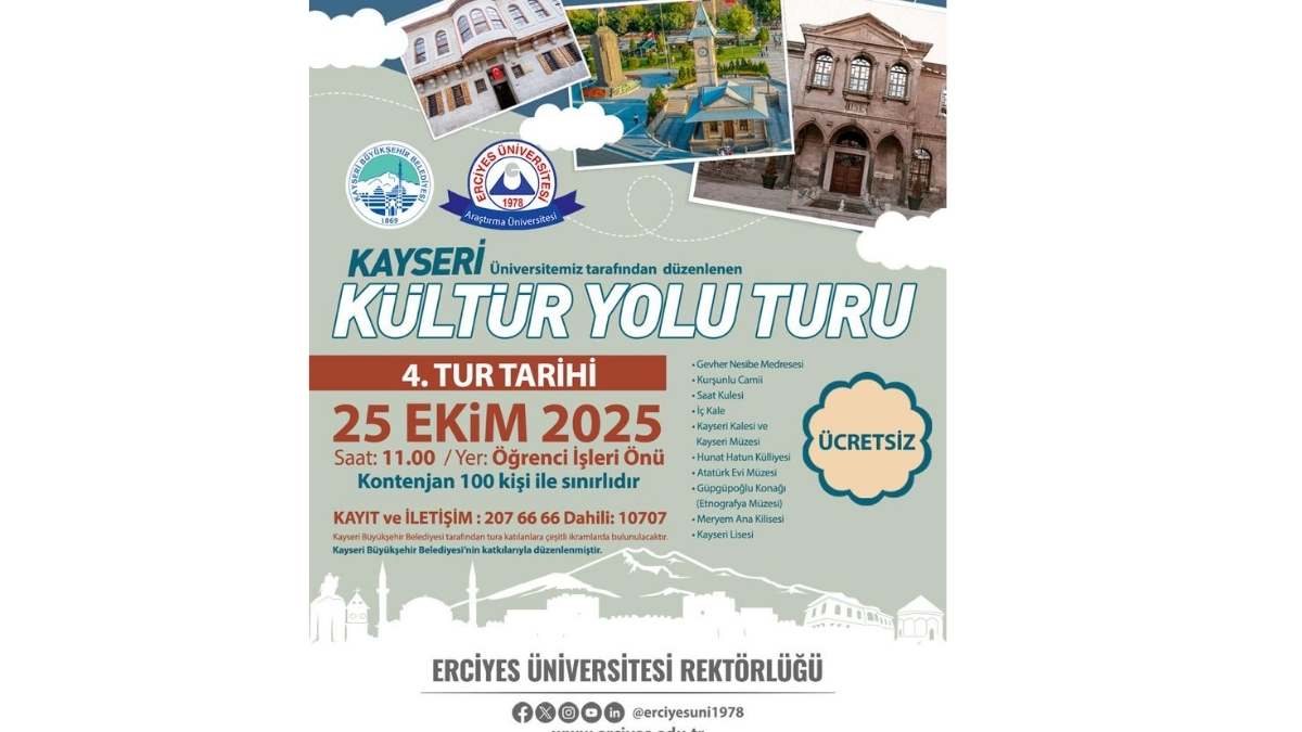 Kayseri’nin Gizemini Keşfet Kayseri Kültür Yolu Turu 4. Etabı Başlıyor!