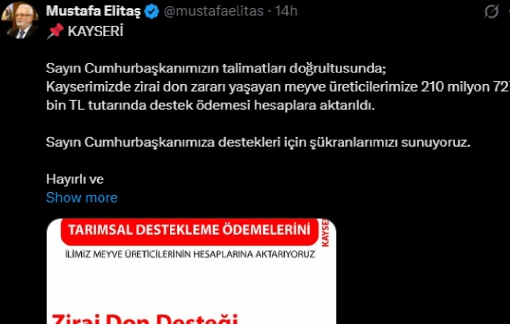 Zirai Don Kayseri Çiftçi Destek