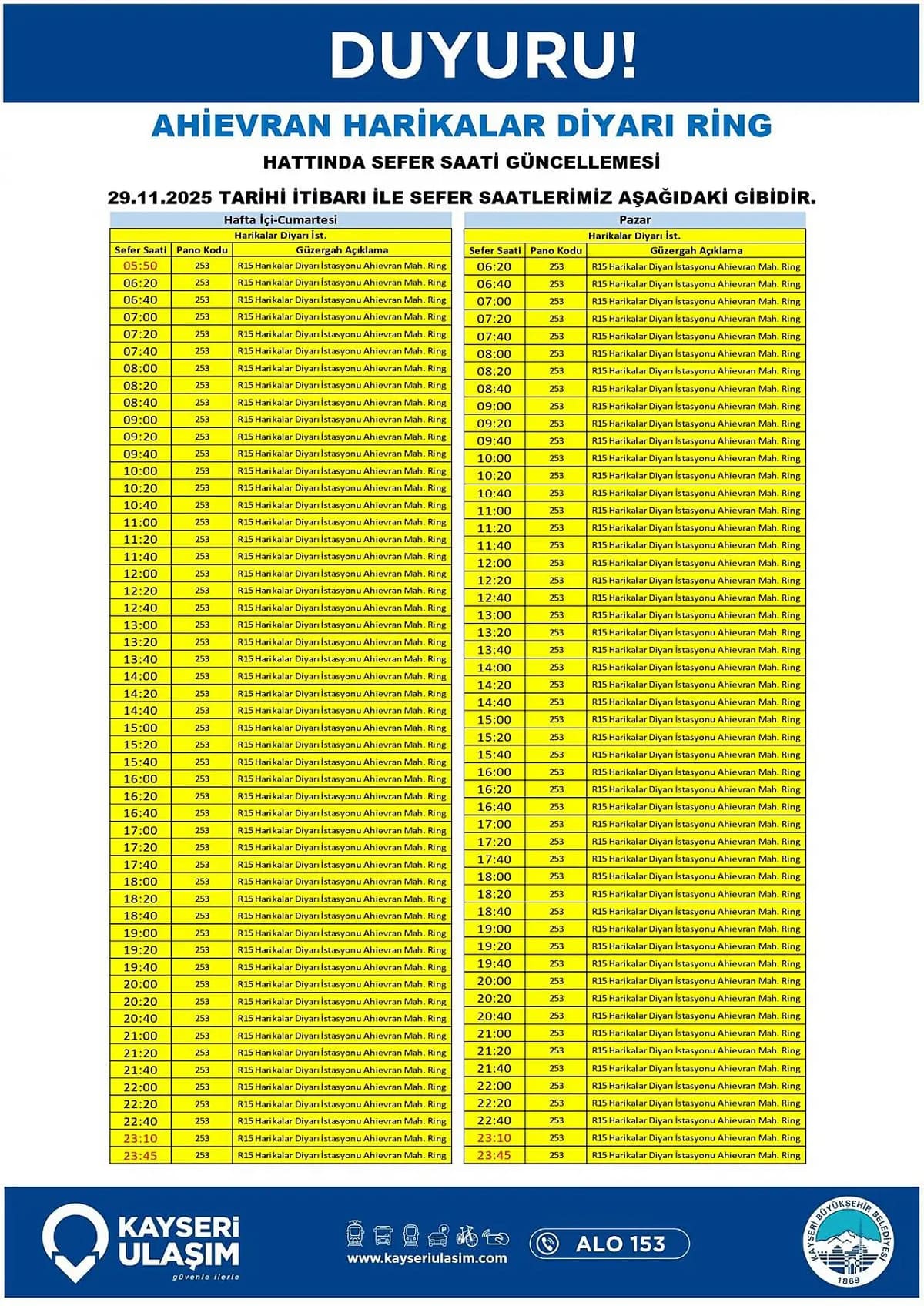 sefer saati değişikliği