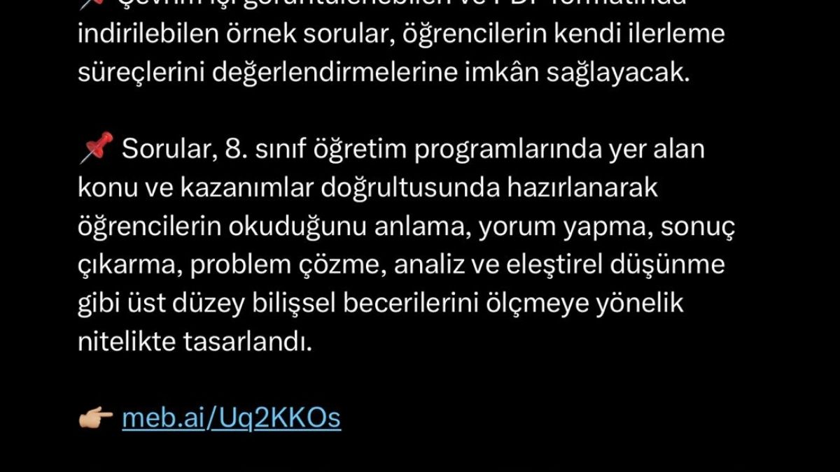 2026 Lgs Için Ilk Örnek Sorular Mebi̇’de Yayınlandı!