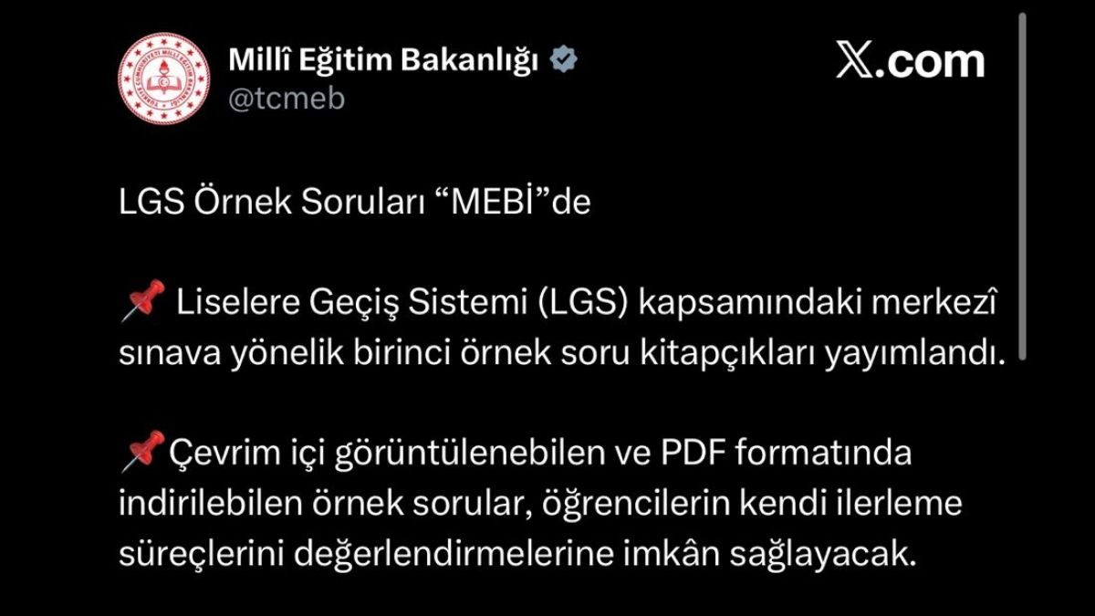 2026 Lgs Için Ilk Örnek Sorular Mebi̇’de Yayınlandı!2