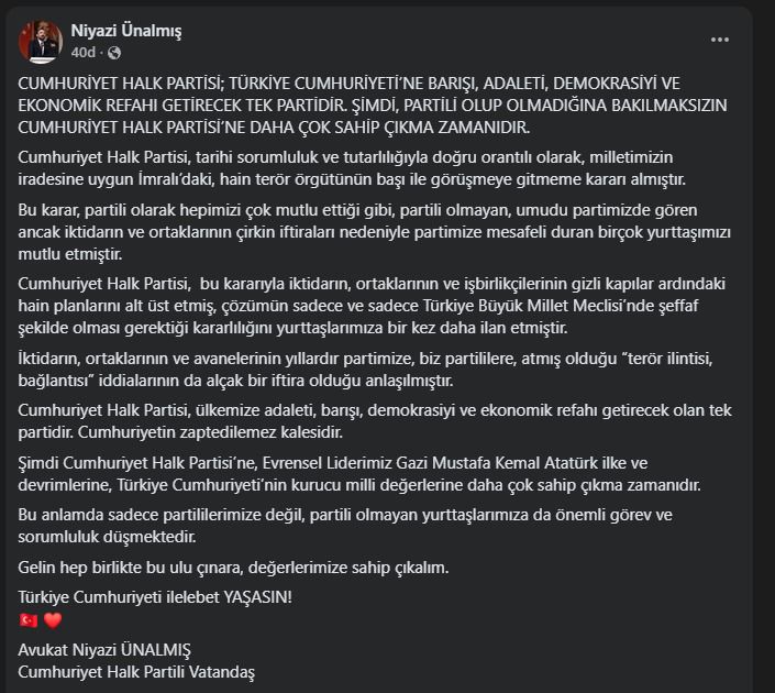 Chp’li Ünalmış’tan ‘Partiye Sahip Çıkın’ Çağrısı-1