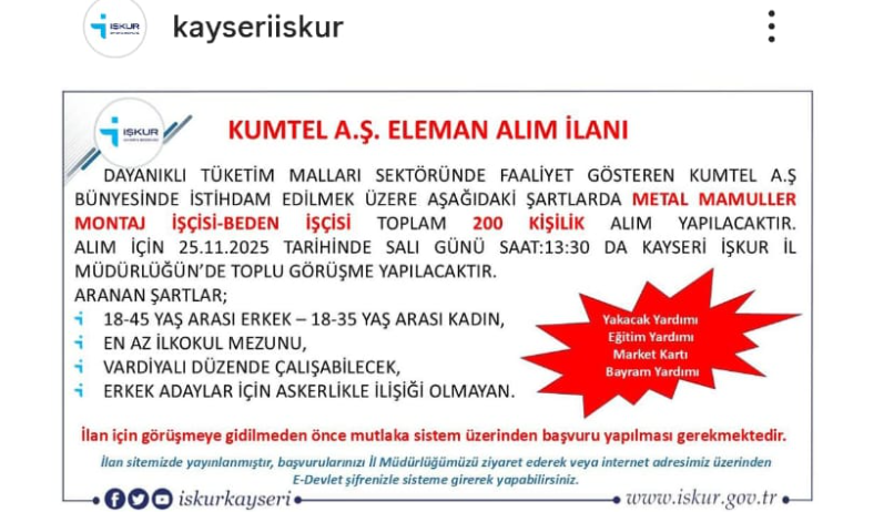 kumtel işkur