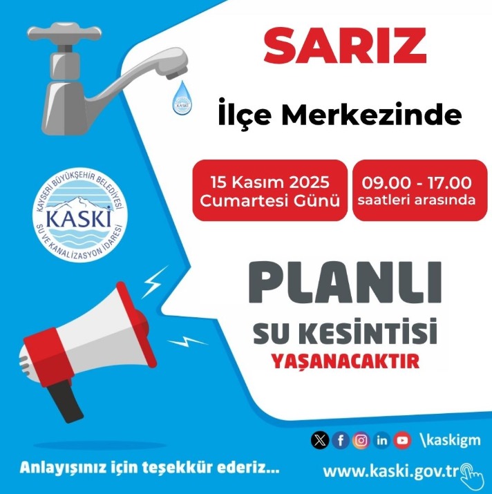 Kaski̇’den Sarız Için Uyarı! 8 Saatlik Kesinti Olacak-1