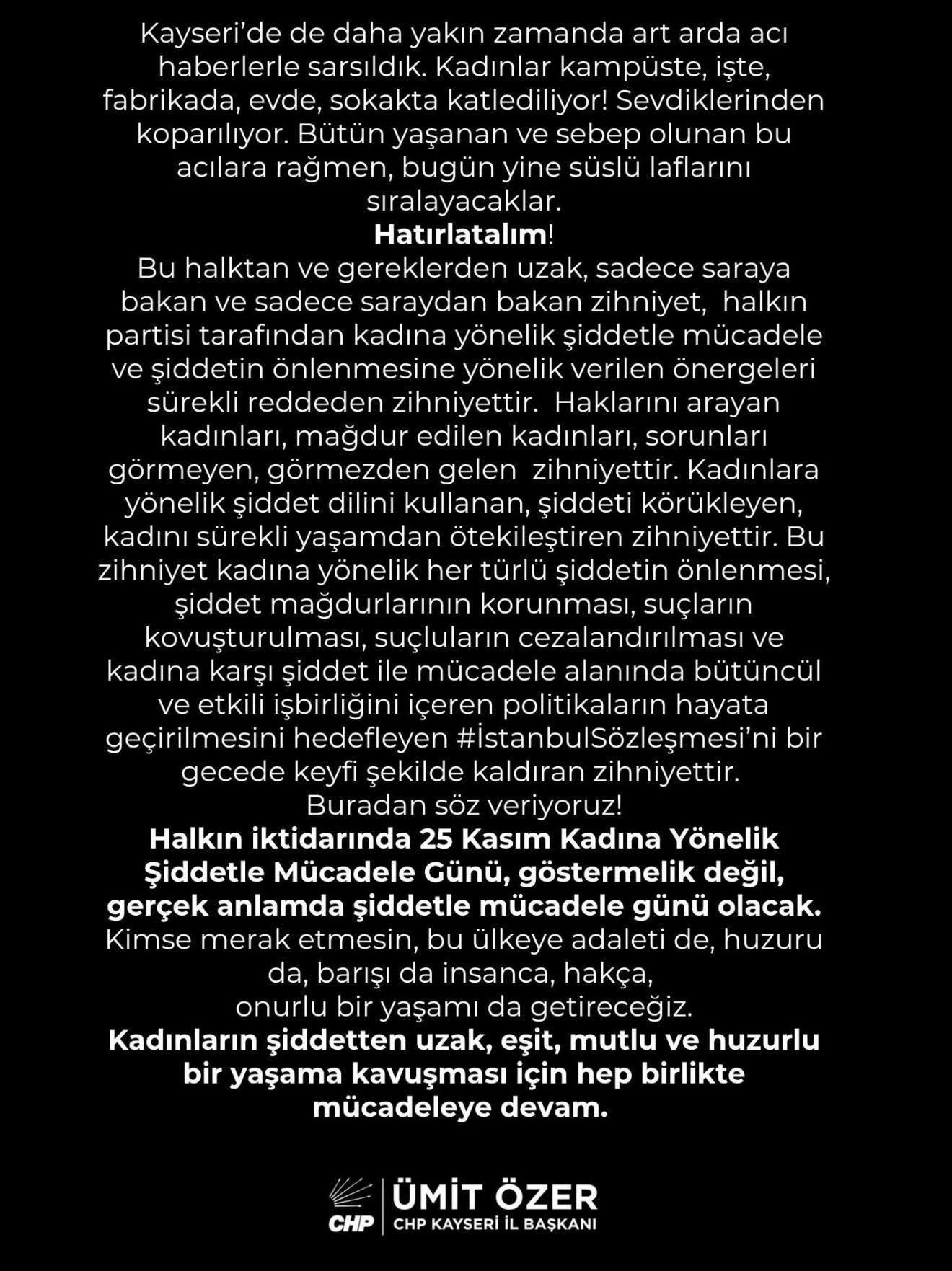 Kayseri’de Art Arda Acı Haberler! Chp’li Özer’den Kadına Şiddet Isyanı (2)