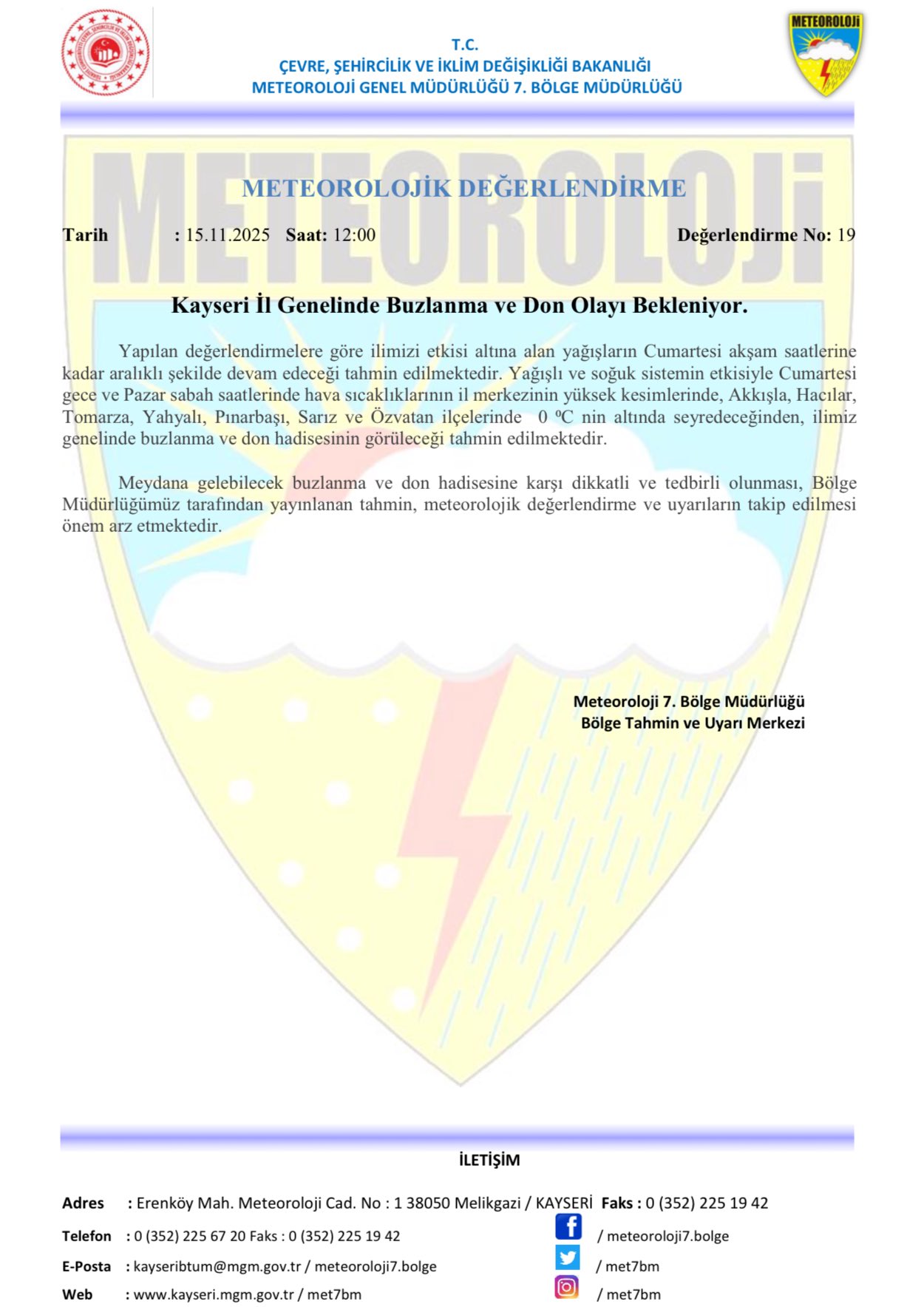 Meteoroloji Kayseri Için Don Ve Buzlanma Uyarısı Yaptı (3)