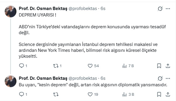 Amerika Türkiye Deprem Uyarısı (1)
