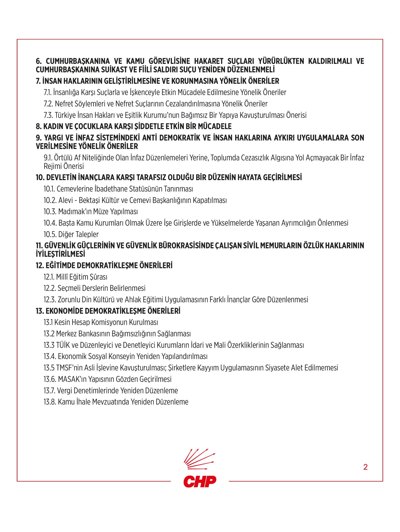 Chp Milli Dayanışma Komisyonu’na Neden Katıldı İşte 13 Maddelik Yol Haritası (4)