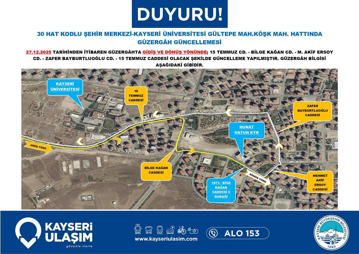 Kayseri’de Otobüs Seferleri Yenilendi! İşte Değişen Hatlar (2)