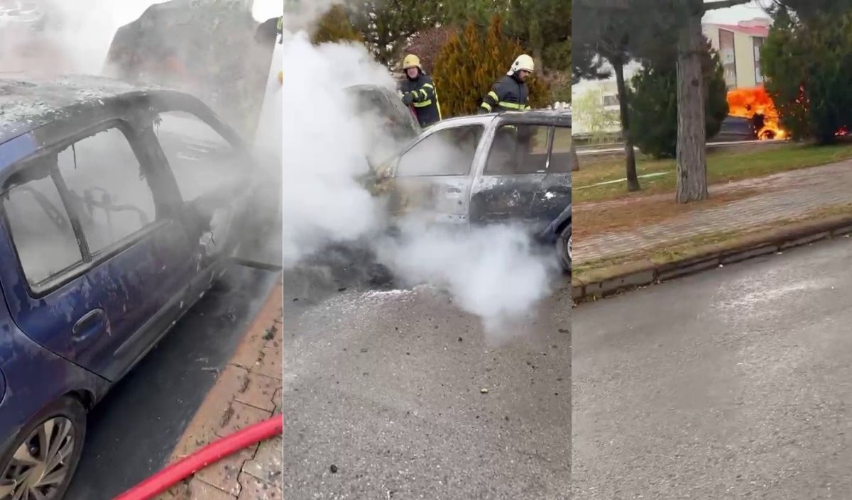 Sivas’ta Araç Alev Topuna Döndü Otomobil Kullanılmaz Hale Geldi (2)