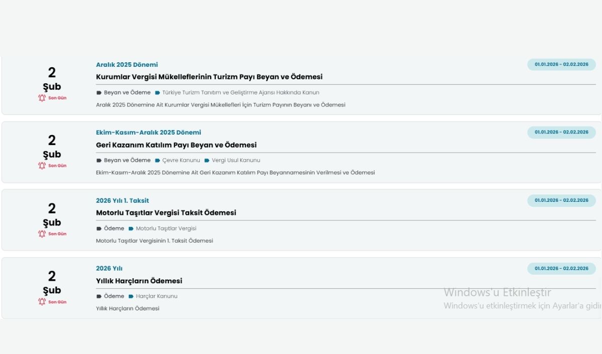 2 Şubat’ta Ödenmesi Gereken Motorlu Taşıtlar Vergisi, Dijital Hizmet Vergisi Ve Diğer Önemli Vergiler Hakkında Tüm Detaylar Haberimizde! Vergi Ödemelerinizi Geç Kalmadan Yapın!