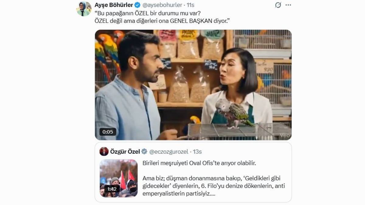 Ayşe Böhürler'den Özgür Özel'e Papağan Göndermesi (3)