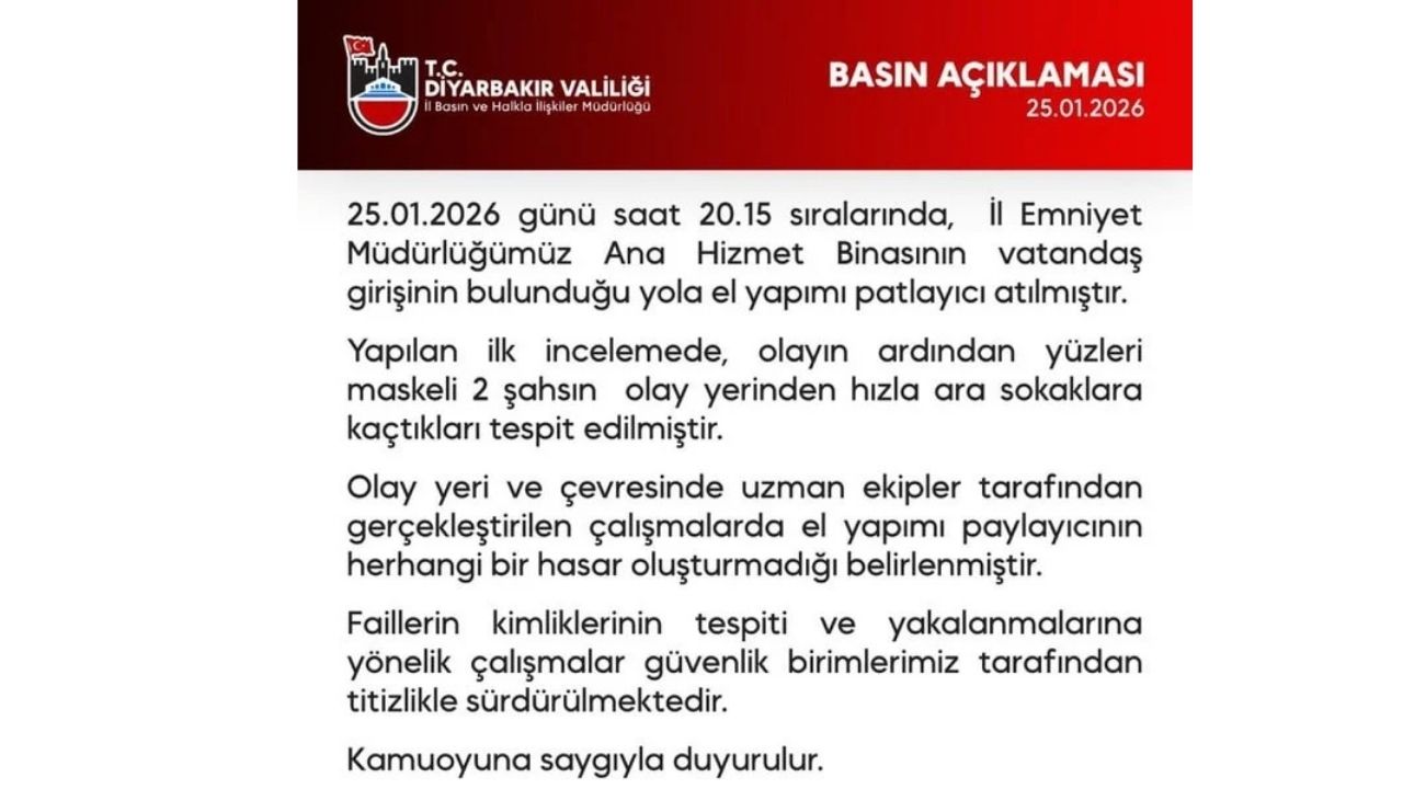 Diyarbakır’da Emniyet Müdürlüğüne Eyp'li Saldırı Girişimi! Şüpheliler Kaçtı2