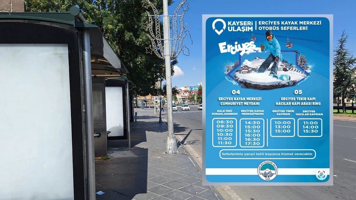 Erciyes’e Ek Otobüs Seferleri Başladı! Sömestir Sonuna Kadar Devam Edecek