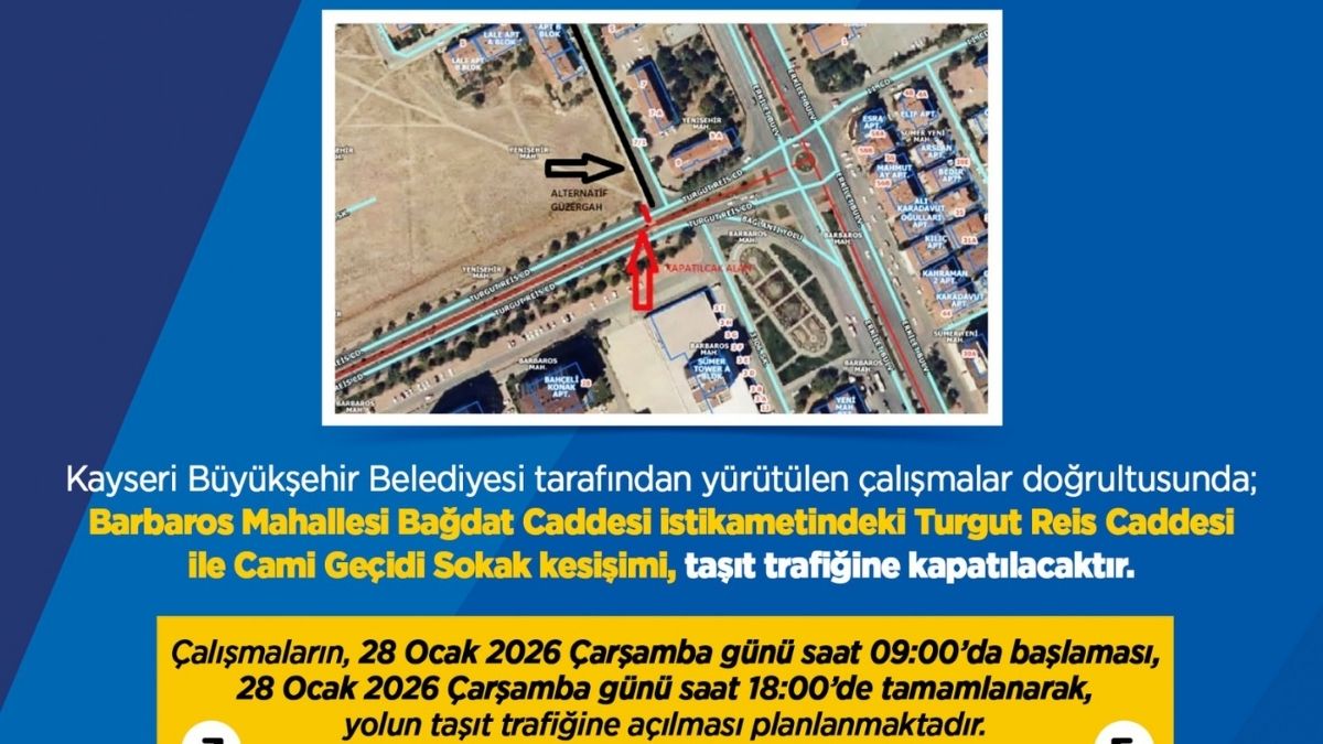 Kayseri Barbaros Mahallesinde Yol Trafiüe Kapalı (3)