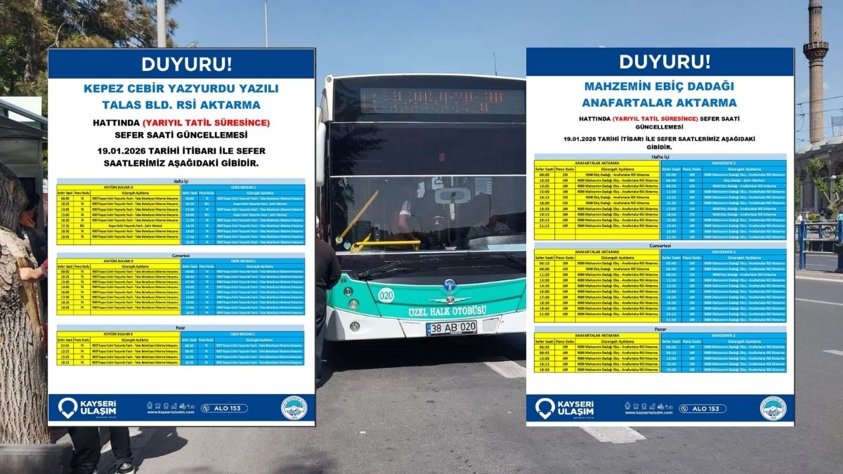 Kayseri'de Otobüs Sefer Saatleri Değişti (1)