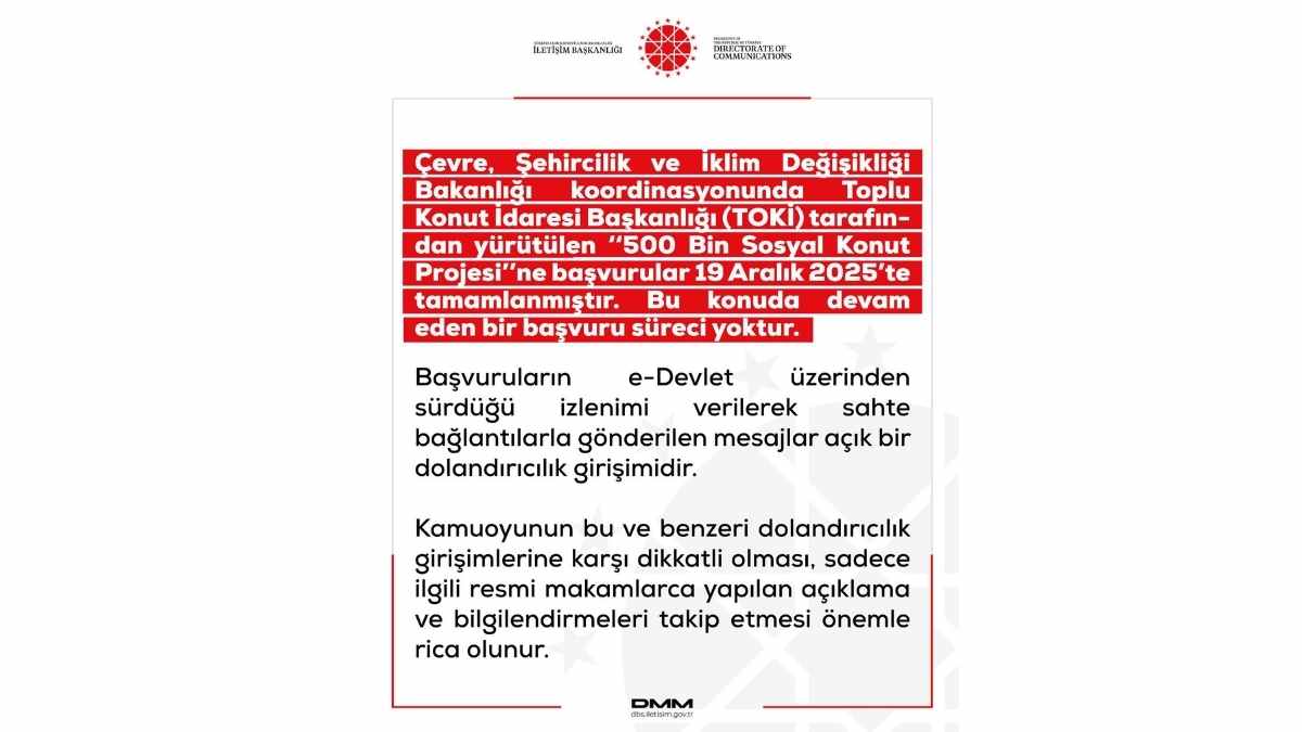 Toki̇ Adı Kullanılarak Dolandırıcılık Sahte E Devlet Linkleriyle Vatandaşlar Hedef Alındı! 999